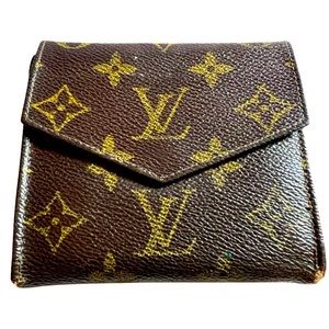 Louis Vuitton Monogram Porte Monnaie Brown Leather Trifold Wallet (unisex)